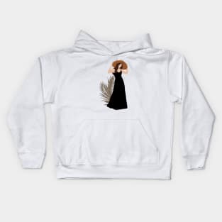 Woman in a black dress Kids Hoodie